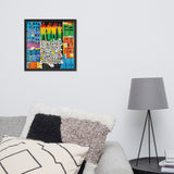 Affiche encadrée "La rue en fête et l'homme oublié"